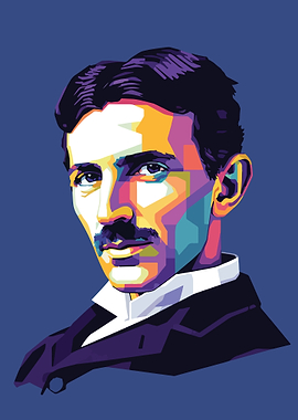 Nikola Tesla Pop Art Portrait