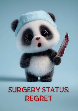 Surgery Status: regret - Cute Panda With Bloody Knife