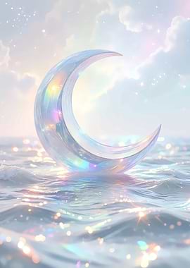 Daydream - Iridescent Moon on Sea