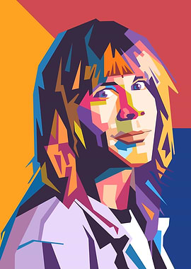 Colorful Portrait Illustration of TBruce Dickinson