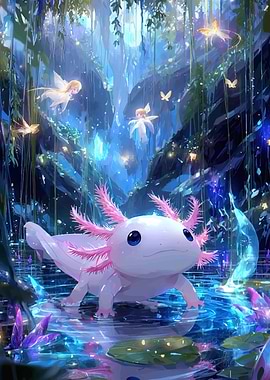 Axolotl in Enchanted Forest