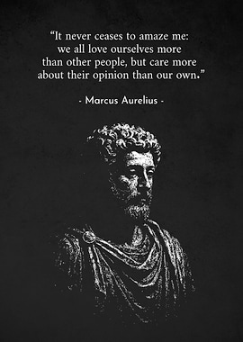 Marcus Aurelius Quote with Bust Art