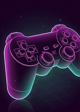 Vaporwave Aesthetic Gaming Controller