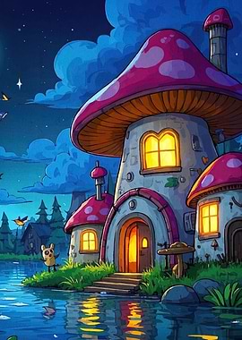 Mushroom House Landscape