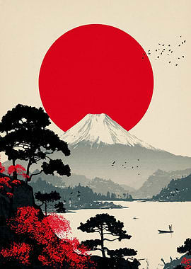 Mount Fuji Japanese Landscape Art