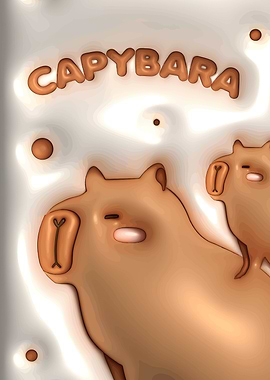 Cute Capybara Cartoon Illustration
