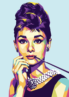 Audrey Hepburn Pop Art Portrait