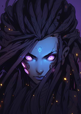 Mystic Woman with Glowing Eyes