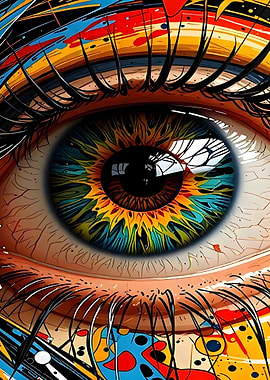 Colorful Eye Close-Up