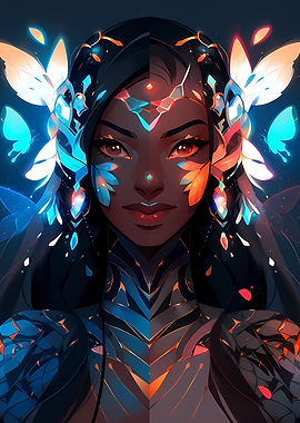 Woman with Butterfly Adornments