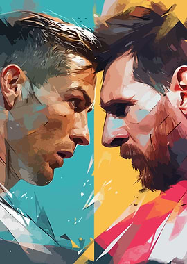 Ronaldo vs Messi Face-Off Art