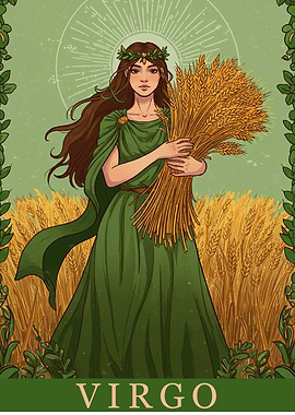 Woman Virgo Zodiac Sign Art Illustration