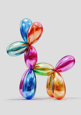 Colorful Balloon Dog Sculpture