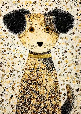 Abstract Dog Portrait with Circle Pattern