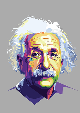Colorful Portrait of Albert Einstein