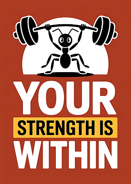 Ant Lifting Weights - Motivational Poster