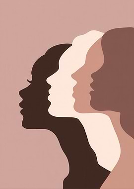 Diverse Women Silhouette Art
