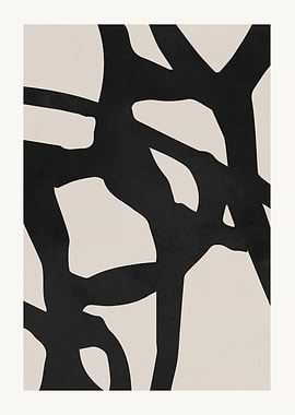 Abstract Black and Beige Graphic Art