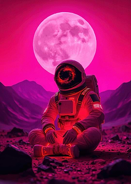 Astronaut Meditation Planet