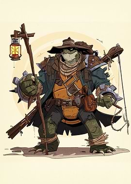 Anthropomorphic Turtle Character Illustration