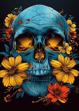 Floral Skull Art