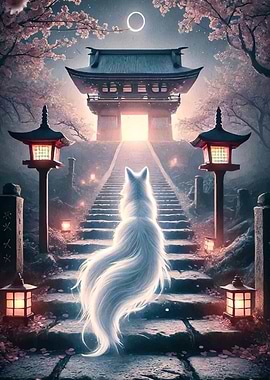 Fox Japanese Landscape