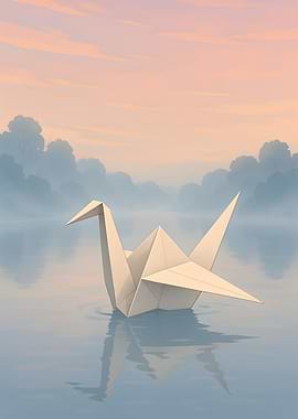 Origami Crane in Water