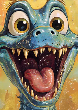 Cartoon Dragon Crocodile Painting