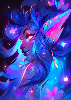 Neon Elf Portrait