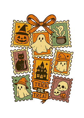 Halloween Stamps with Bow