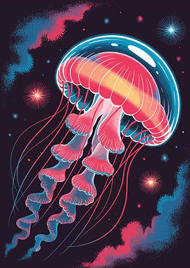 Cosmic Jellyfish Illustration