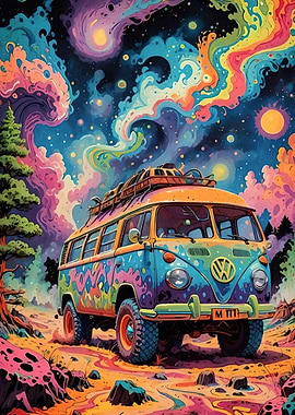 Psychedelic Volkswagen Bus