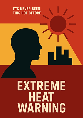 Extreme Heat Warning Poster