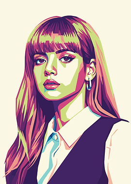 Lisa from Blackpink Pop Art Portrait