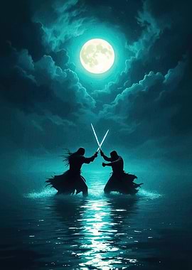 Moonlit Duel Water