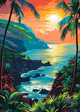 Tropical Island Sunset