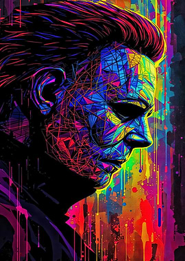 Michael Myers Colorful Abstract Portrait