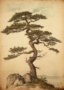 Japanese Pine Tree Vintage