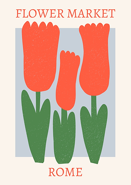 Flower Market Rome Minimalist Art