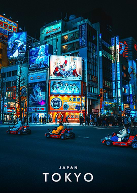 Tokyo at Night with Go-Karts