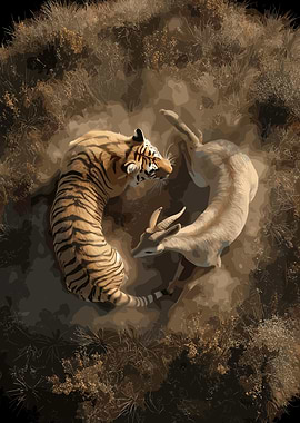 Tiger and Gazelle in the Wild