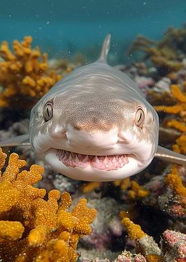 Close-up Shark Portrait Underwater