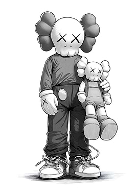 KAWS Companion and Doll Illustration