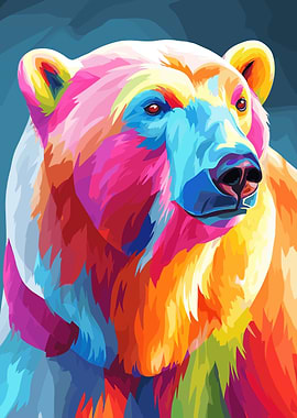 Colorful Bear Portrait