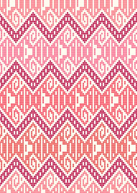 Pink Zigzag Pixel Pattern