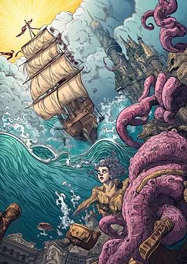 Comic Book Style Ocean Adventure