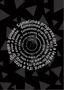 Progress Motivational Spiral Text Art