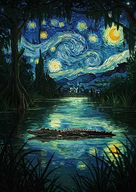 Starry Night Alligator