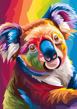 Colorful Koala Portrait