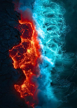 Lava Meets Ocean in Fiery Clash of Nature’s Elements